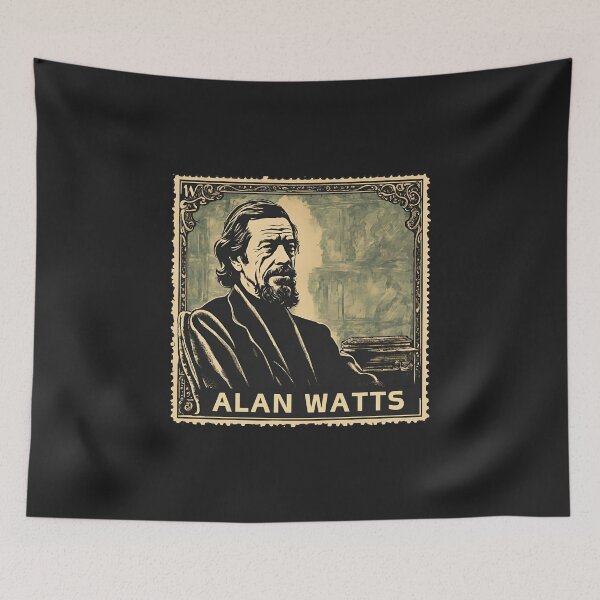 Item preview, Philosophy Lessons of Alan Watts Metaphysics Generalist Meaning of Life Quote Stamp designed and sold by wigobun.