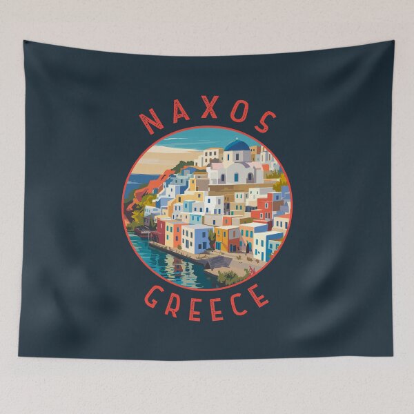Item preview, Naxos Greece Retro Distressed Circle designed and sold by KrisSidDesigns.