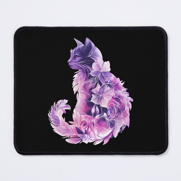 Item preview, Purple Feather Flowered Cat designed and sold by XanderWitch Creative.