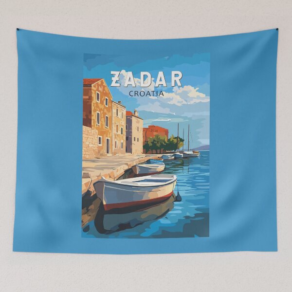Item preview, Zadar Croatia Travel Art Vintage designed and sold by KrisSidDesigns.