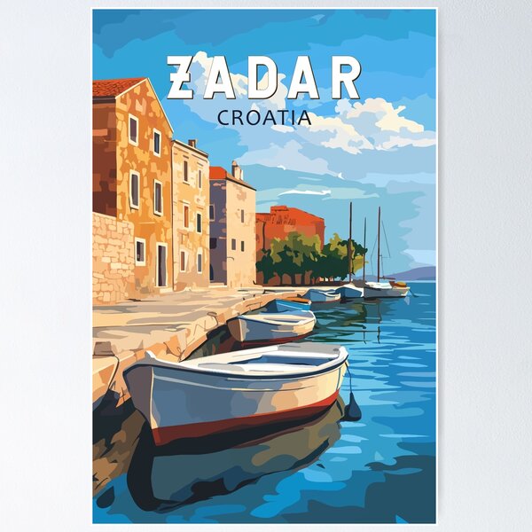 Item preview, Zadar Croatia Travel Art Vintage designed and sold by KrisSidDesigns.