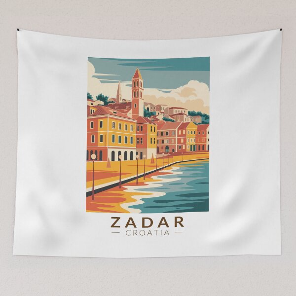 Item preview, Zadar Croatia Illustration Travel Art Vintage designed and sold by KrisSidDesigns.