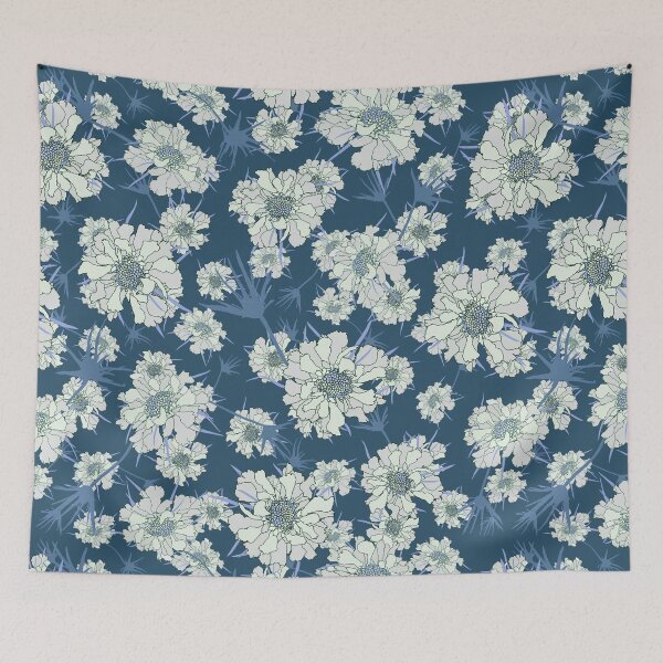 Item preview, Pincushion Flower Blue designed and sold by AlineDoornhof.