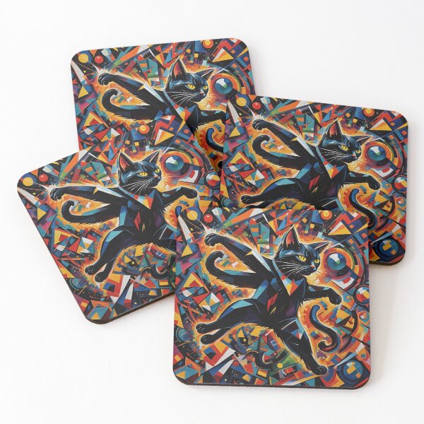 Item preview, Abstact Colorful Black Cat designed and sold by Erlin Rudho.