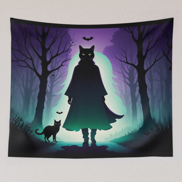 Item preview, Mystical Cat Witch in Enchanted Forest designed and sold by TechnoWhimsy.