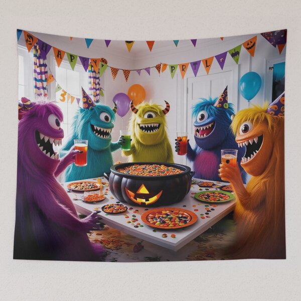 Item preview, "Monster Feast: Halloween 2024 with Furry Friends" designed and sold by Sartawsky.
