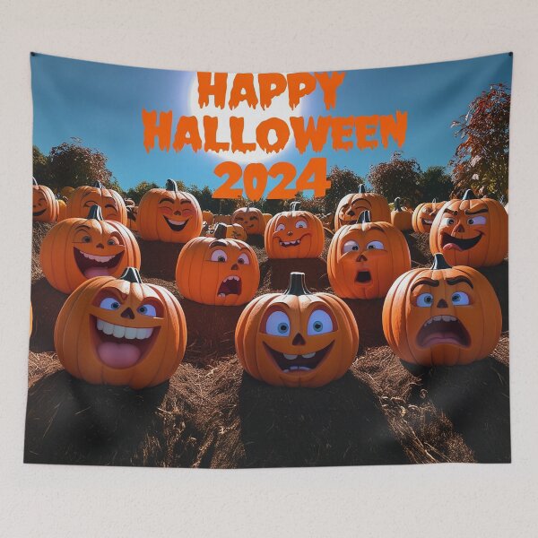Item preview, "Pumpkin Field: Halloween 2024 with Funny Faces" designed and sold by Sartawsky.