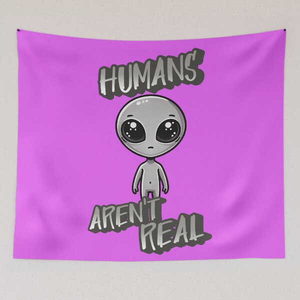 Item preview, Humans Aren't Real -  Sarlacc the adorable grey alien designed and sold by 3DAF.