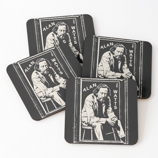 Item preview, Vintage Alan Watts Pondering Meaning of Life Quote Stamp Philosopher designed and sold by wigobun.