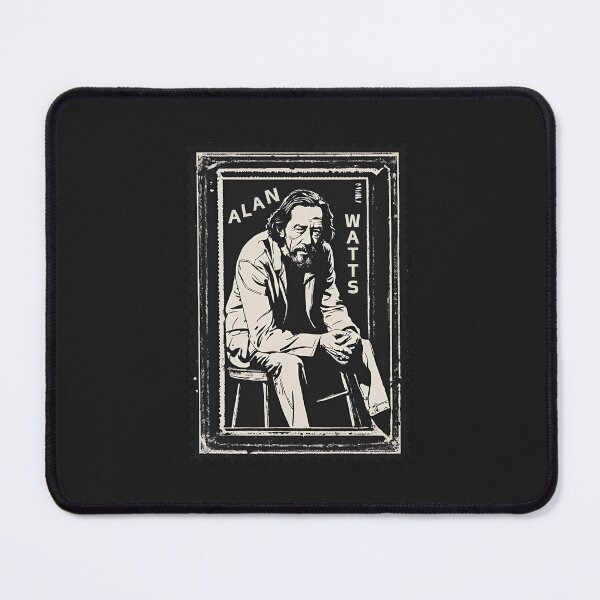 Item preview, Vintage Alan Watts Pondering Meaning of Life Quote Stamp Philosopher designed and sold by wigobun.