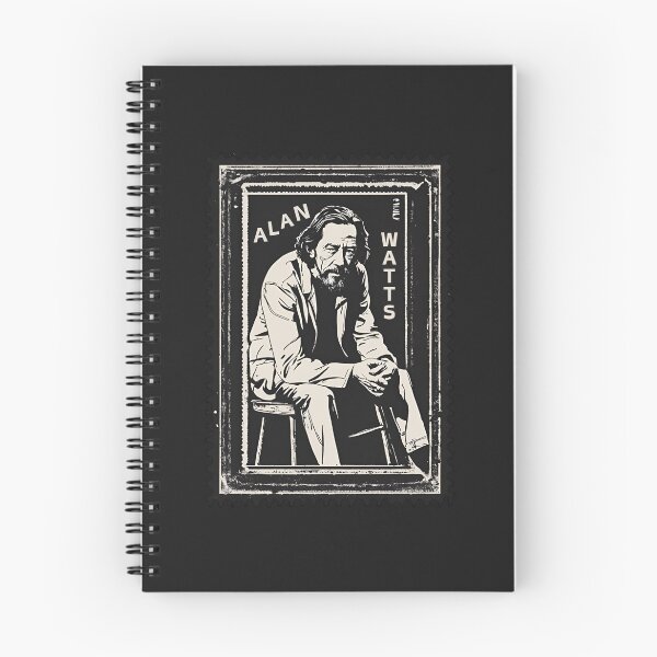 Item preview, Vintage Alan Watts Pondering Meaning of Life Quote Stamp Philosopher designed and sold by wigobun.