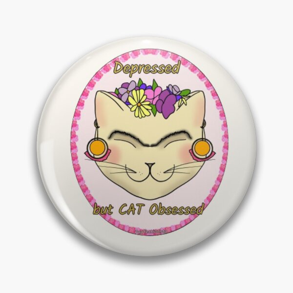 Item preview, Depressed but Cat Obsessed designed and sold by Purrfectionista.