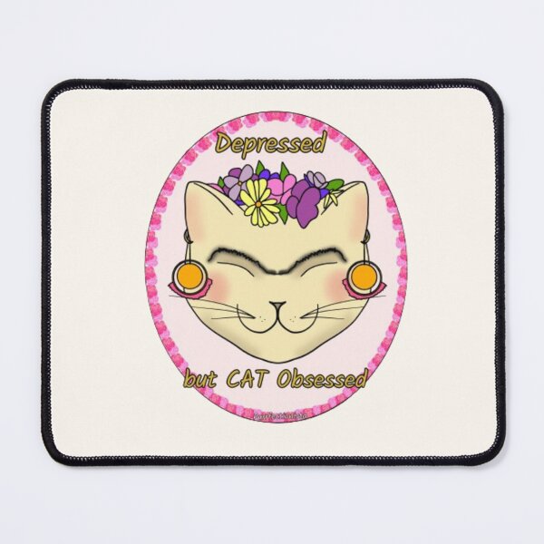 Item preview, Depressed but Cat Obsessed designed and sold by Purrfectionista.
