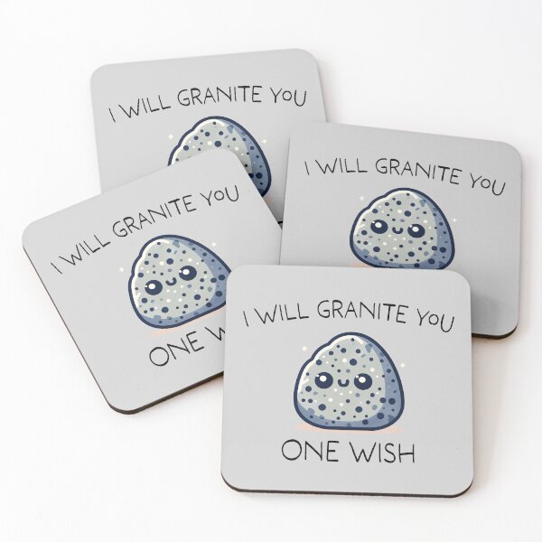 Item preview, I Will Granite You One Wish - Cute Kawaii Cartoon Rock - Nerdy Geology Pun designed and sold by ModernScienceUS.