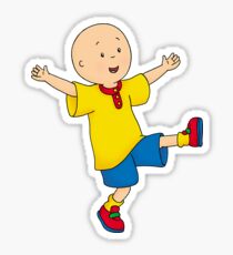 Caillou balancing on one foot. Sticker