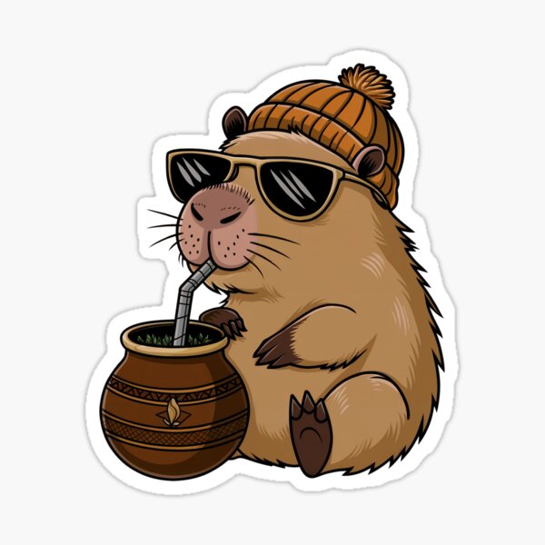 Artikel-Vorschau von Capybara mit Yerba Mate entspannen, designt und verkauft von GLTees.