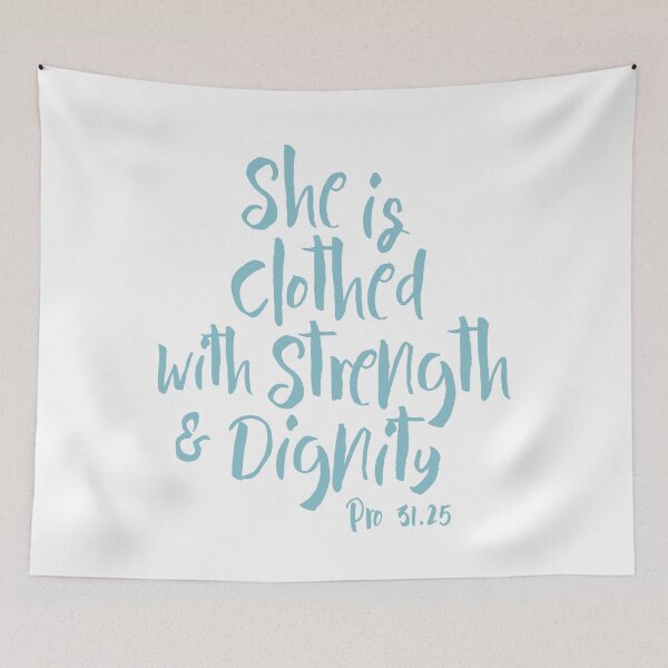 Item preview, She Is Clothed With Strength And Dignity Proverbs 31 25 Blue designed and sold by amazingjoy.