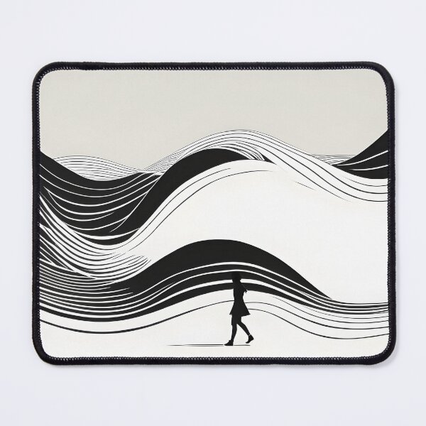 Item preview, Minimalist Black and White Waves designed and sold by ArtsyWishesShop.