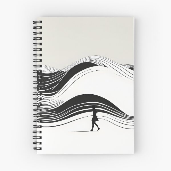 Item preview, Minimalist Black and White Waves designed and sold by ArtsyWishesShop.