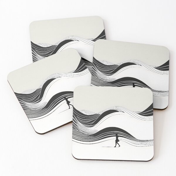 Item preview, Minimalist Black and White Waves designed and sold by ArtsyWishesShop.