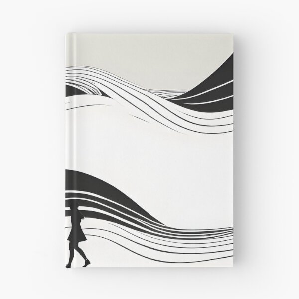 Item preview, Minimalist Black and White Waves designed and sold by ArtsyWishesShop.