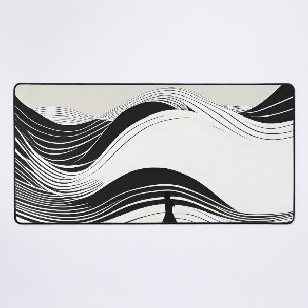 Item preview, Minimalist Black and White Waves designed and sold by ArtsyWishesShop.
