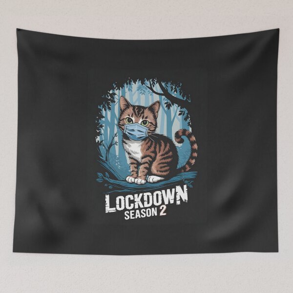 Item preview, Cat with a Face Mask - "Lockdown Season 2" designed and sold by kitty-kingdom.