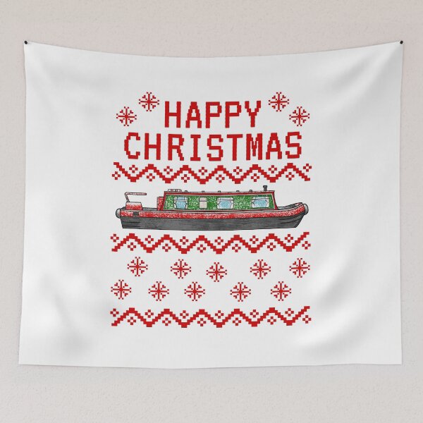 Item preview, Narrowboat Ugly Christmas Canal Boat designed and sold by doodlerob.