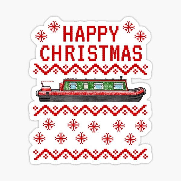 Item preview, Narrowboat Ugly Christmas Canal Boat designed and sold by doodlerob.