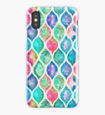 Watercolor Ogee Patchwork Pattern iPhone Case