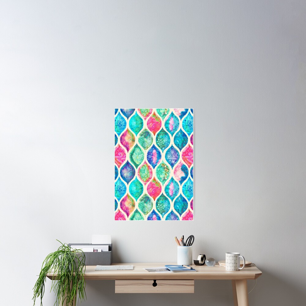Watercolor Ogee Patchwork Pattern