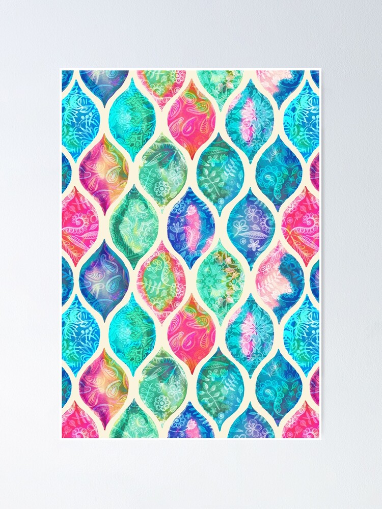 Society6 ケース Watercolor Ogee Patchwork Pattern by Micklyn Watercolor Ogee Patchwork Pattern