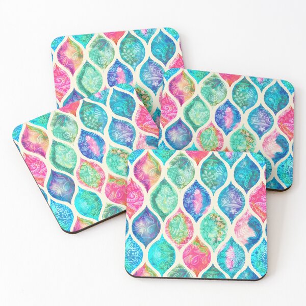 Item preview, Watercolor Ogee Patchwork Pattern designed and sold by micklyn.
