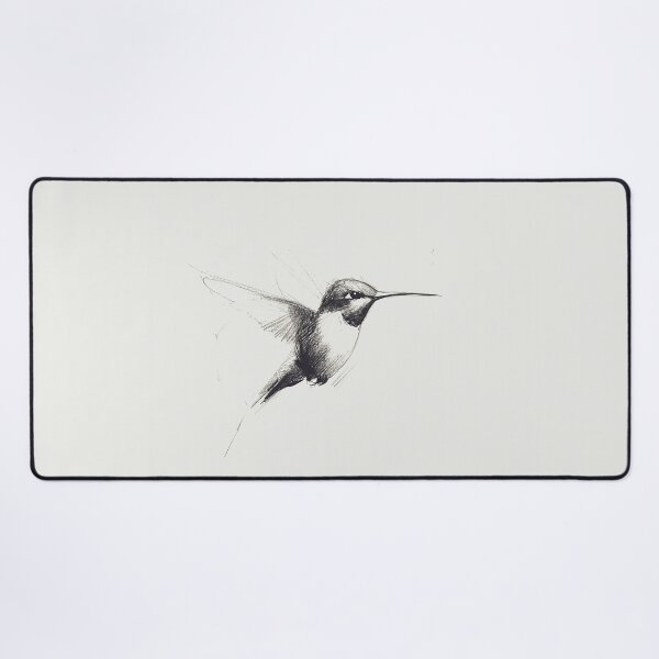 Item preview, Graceful Hummingbird Sketch designed and sold by Retro Travel Design.