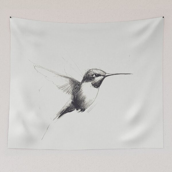 Item preview, Graceful Hummingbird Sketch designed and sold by Retro Travel Design.