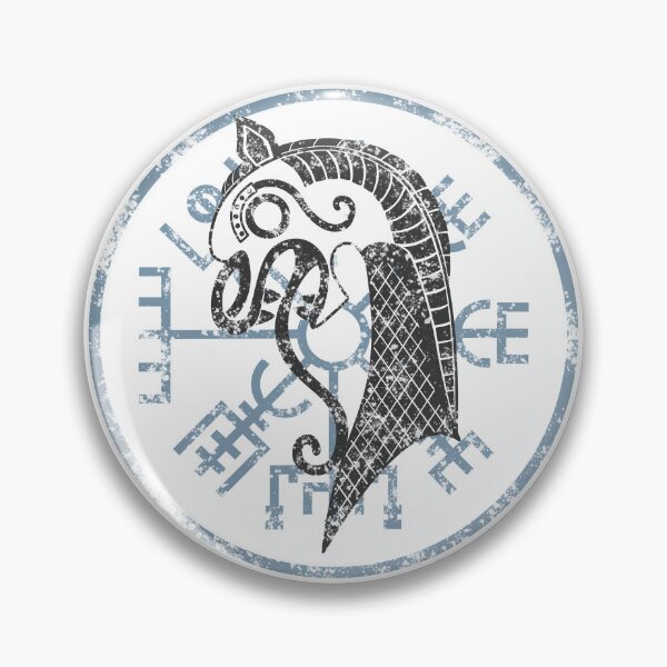 Item preview, Viking Prow Beast Vegvisir Wayfinder in Barbarian Black designed and sold by Spammabelle.