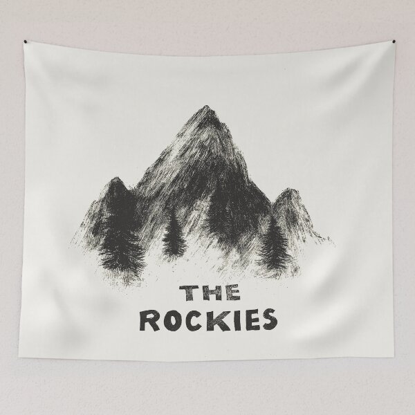 Artikelvorschau, Die minimalistische Skizze der Rockies entworfen und verkauft von Retro Travel Design.