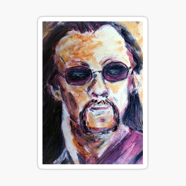 The Sensi, Mixed media drawing painting Sticker
