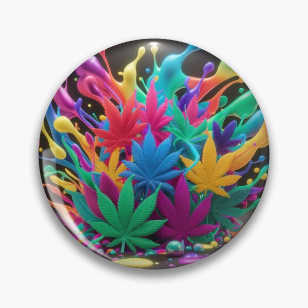 Item preview, Colorful Marijuana Leaves With Liquid Paint Splatters - Black designed and sold by JLEmporium.