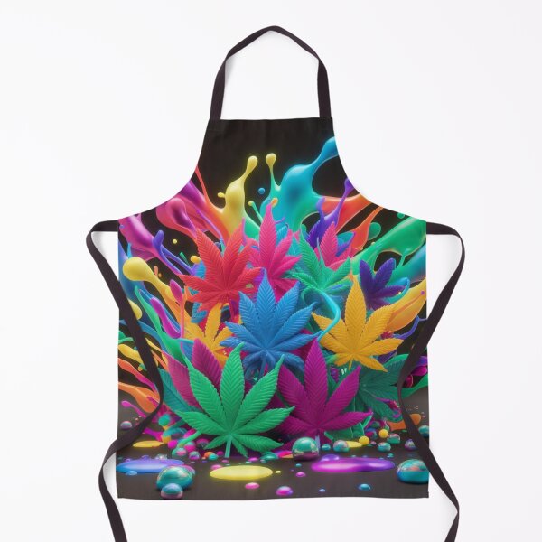 Item preview, Colorful Marijuana Leaves With Liquid Paint Splatters - Black designed and sold by JLEmporium.