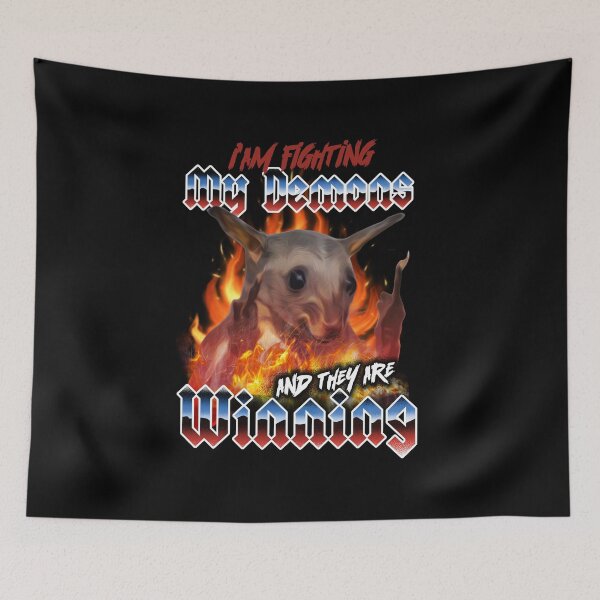 Item preview, possum fighting demons designed and sold by unfamouzzz.