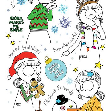 Artwork thumbnail, FLORA MAKES ME SMILE - HOLIDAY CARDS  by ThePencilCircle