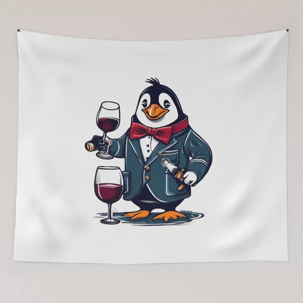 Item preview, FANCY PENGUIN SOMMELIER designed and sold by cami gallo.