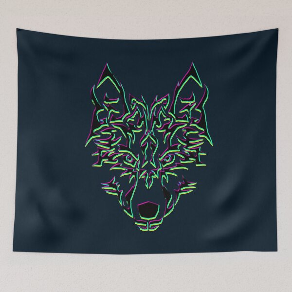 Item preview, 3D Glitch Fantasy Wolf in Vintage Style designed and sold by navarraspain.