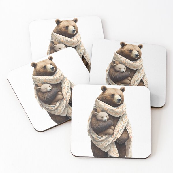 Aperçu de l'œuvre Un ours doux serre un ours plus petit dans ses bras créée et vendue par HeartWaveTreasures.