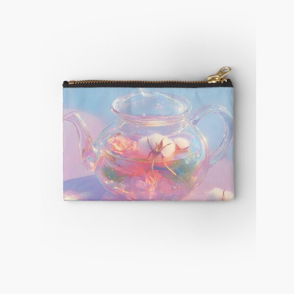 Item preview, Pink Floral Tea in Glass Teapot designed and sold by DreamyArtDesign.