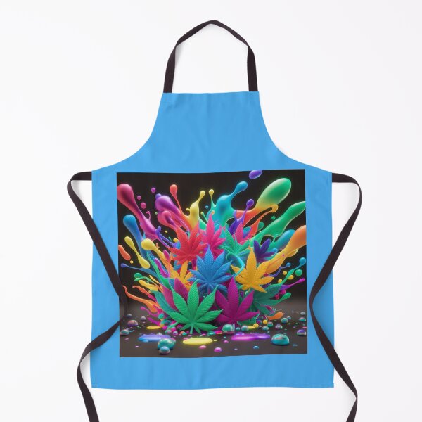 Item preview, Colorful Marijuana Leaves With Liquid Paint Splatters - Blue designed and sold by JLEmporium.