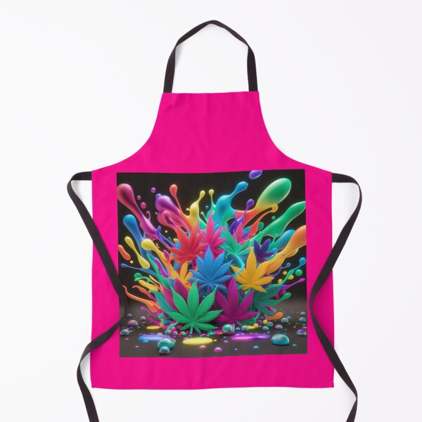 Item preview, Colorful Marijuana Leaves With Liquid Paint Splatters - Pink designed and sold by JLEmporium.