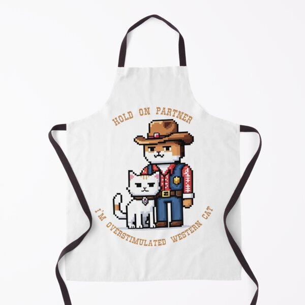 Item preview, Hold On Partner Im Overstimulated Western Pixelart Cat designed and sold by NebulaLabs.