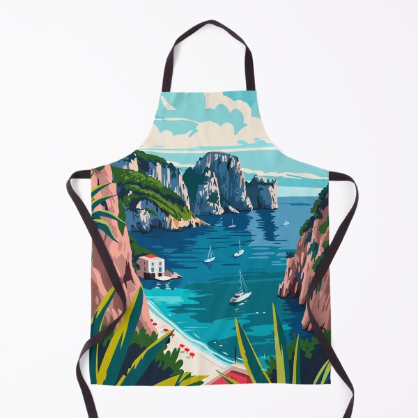 Aperçu de l'œuvre Illustration esthétique de l'île de Capri en Italie créée et vendue par LVTFCOarts.